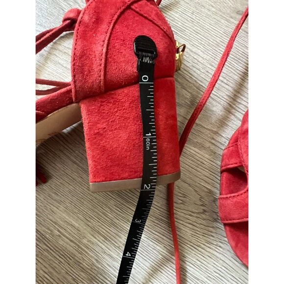 Michael Kors Mirabel Suede Open Toe Lace Up Sandal Heels Size 5 - Picture 4 of 11